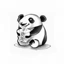 panda hugging an ice cube tattoo design idea
