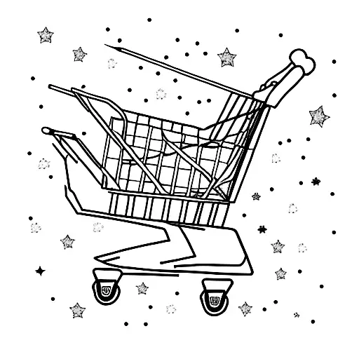 shopping cart with stars tattoo design idea