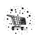 shopping cart with stars tattoo design idea