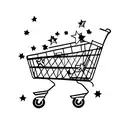shopping cart with stars tattoo design idea