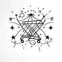 shopping cart with stars tattoo design idea
