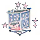 shopping cart with stars tattoo design idea