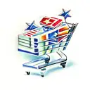 shopping cart with stars tattoo design idea