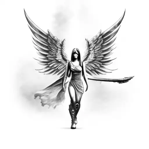 female guardian angel drawings