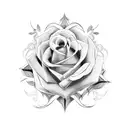 gothic style rose tattoo design idea