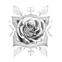 gothic style rose tattoo design idea