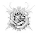gothic style rose tattoo design idea