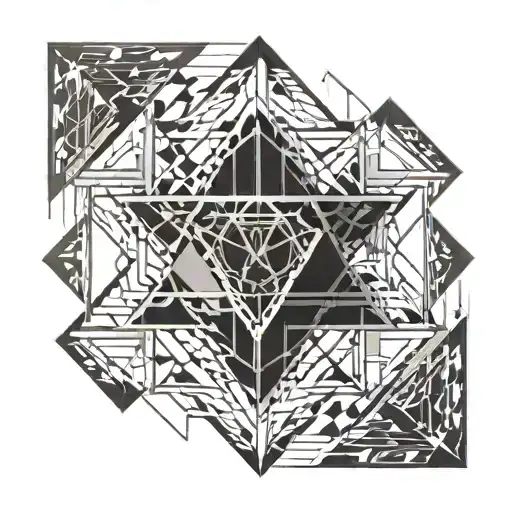 God is greater than the highs and the low poly black tattoo design idea