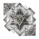 God is greater than the highs and the low poly black tattoo design idea
