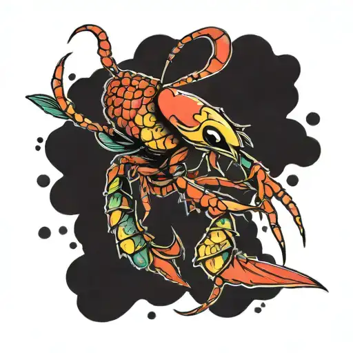 crawfish  tattoo design idea