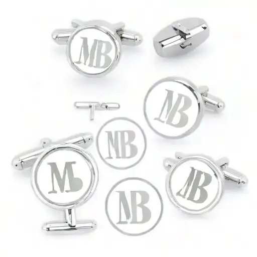 a circle with the letters MB in it, cufflinks tattoo design idea