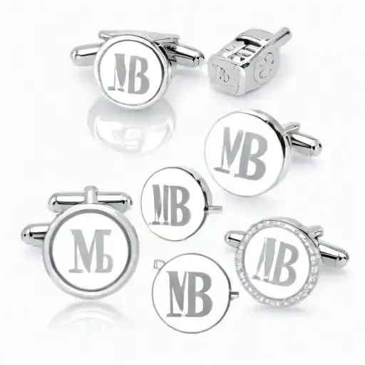 a circle with the letters MB in it, cufflinks tattoo design idea