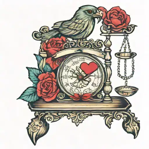 Weighing the heart and mind on the scales tattoo design idea