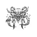 broken sword with scorpion tattoo design idea