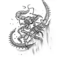 broken sword with scorpion tattoo design idea