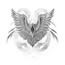 art deco wings tattoo design idea