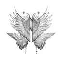 art deco wings tattoo design idea