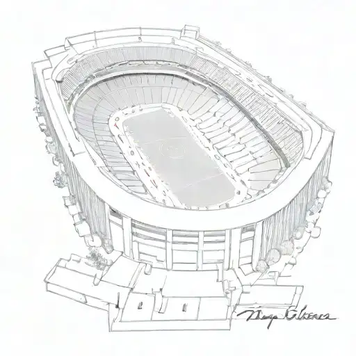 A sketch-style tattoo of the Ohio State stadium filled with cheering fans tattoo design idea