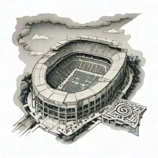 A sketch-style tattoo of the Ohio State stadium filled with cheering fans tattoo design idea