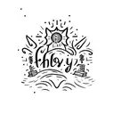 "His Glory Alone" in cursive tattoo design idea