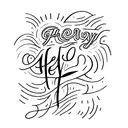 "His Glory Alone" in cursive tattoo design idea