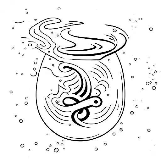 water with air sign tattoo design idea
