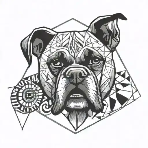 A boxer with a third eye representing intuition and strategy in the ring tattoo design idea