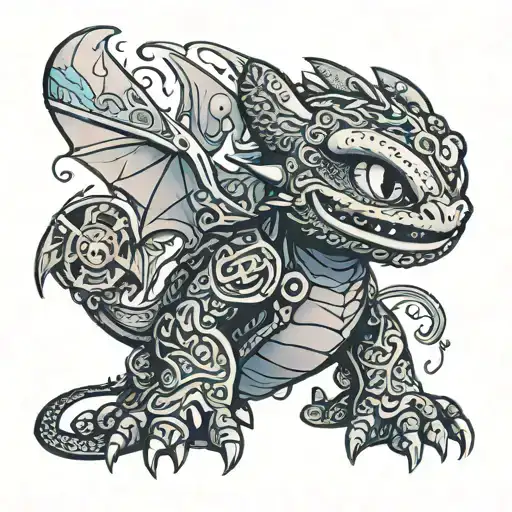 Toothless in How to Train Your Dragon tattoo design idea