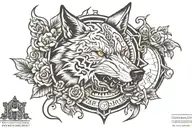 wolf evil bones watch tattoo design idea