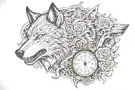 wolf evil bones watch tattoo design idea