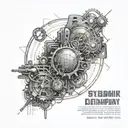 A futuristic steampunk design incorporating elements from Cyberpunk 2077 game with a philosophical quote in binary code tattoo design idea