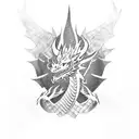 Dragon wrath fire crest tattoo design idea