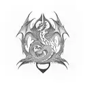 Dragon wrath fire crest tattoo design idea