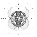 Vegvisir with Nordic dragon tattoo design idea