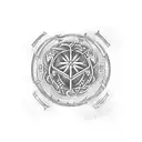 Vegvisir with Nordic dragon tattoo design idea