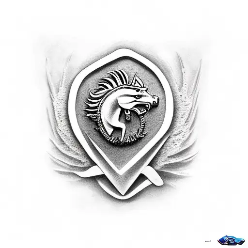 ford mustang car tattoo design idea