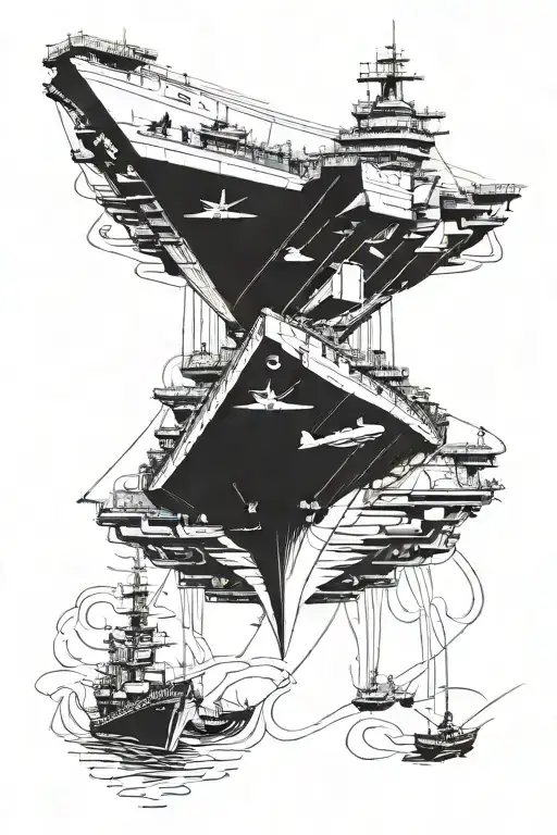 under aircraft carrier tattoo design idea