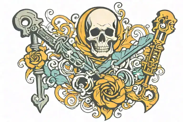 Skeleton Key tattoo design idea