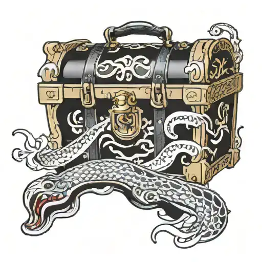 treasure chest tattoo design idea