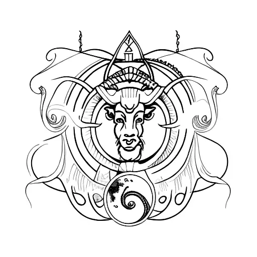 aries Capricorn Pisces and libra all combined in one tattoo design idea