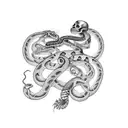 skeleton with snake tattoo design idea