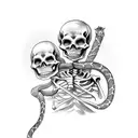 skeleton with snake tattoo design idea