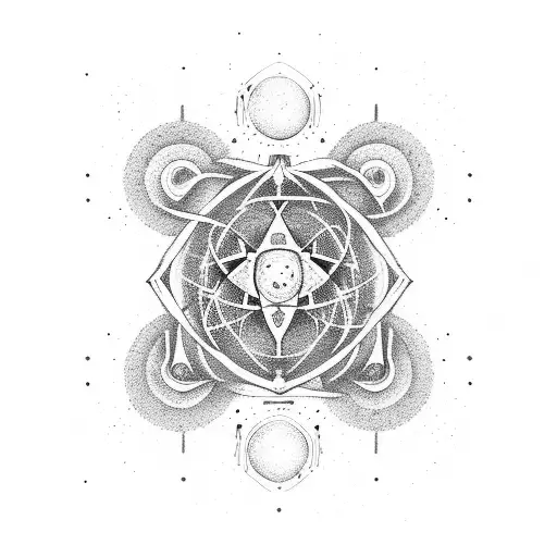 atoms and space tattoo design idea