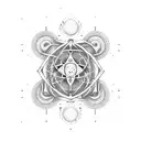 atoms and space tattoo design idea