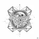 atoms and space tattoo design idea