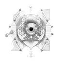 atoms and space tattoo design idea