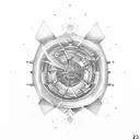 atoms and space tattoo design idea