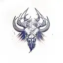 bison skull made of hungarian folk art tattoo design idea