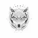 Yin and yang wolf tattoo design idea