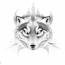 Yin and yang wolf tattoo design idea